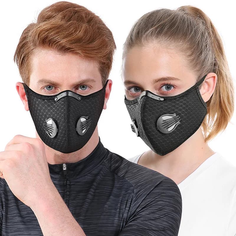 1 pezzo Maschera per il viso da ciclismo, sportiva, lavabile e riutilizzabile con filtro antipolvere, maschera antipolvere PM 2.5, bandana antipolvere con filtri a carbone attivo