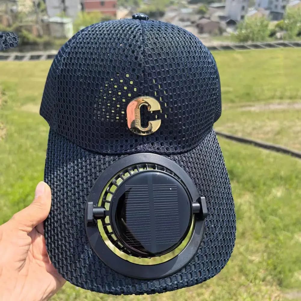 Berretto di protezione solare in rete traspirante Cappello in rete traspirante con ricarica solare Cappelli da pesca all'aperto Cappellino da camionista snapback