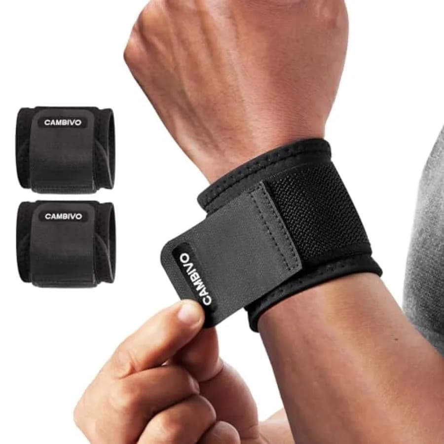 Wrist Wraps for Men and Women 2 Pack, Adjustable Compression Wrist Brace for Carpal Tunnel, Wrist Support, Pain Relief, Lifting