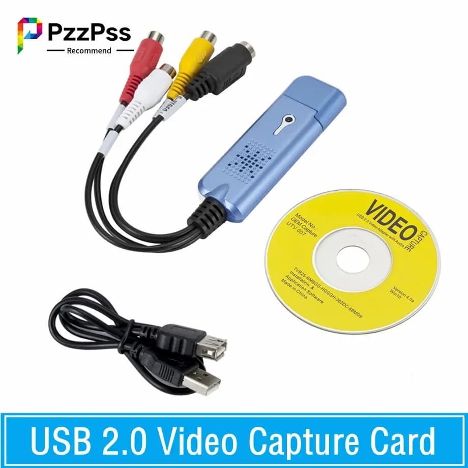 PzzPss Portable VHS DC60 DVD Video Capture Card Converter sintonizzatore TV USB 2.0 adattatore per scheda di acquisizione Audio Video per Computer Win 7