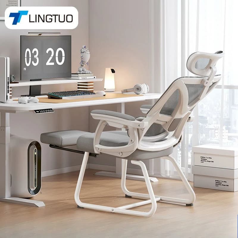 Sedia Ergonomica Stabile e Durevole con Supporto per i Piedi, Reclinabile, per Computer, Ufficio, Studio, Personale e Gaming