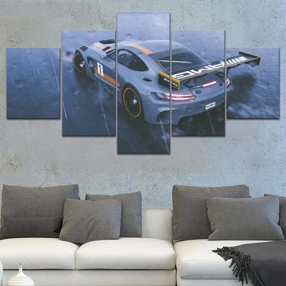 Frame without frame 5 pieces Sport Drift Car Supercar Car Running Car Wall Art Poster Images Home Decor for Living Room Paintings