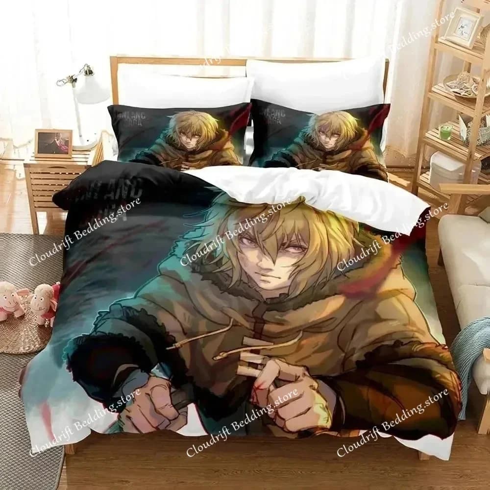 Anime Vinland Saga Bedding Set Duvet Cover Bed Set Quilt Cover Pillowcase Comforter King Queen Size Boys Adult Bedding Set