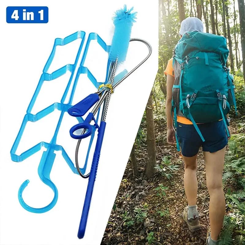 4 in Hydration Water Bladder Cleaning Kit Multifunction Water Bag Cleaning Tool Outdoor Camping Tools for Water Bladders