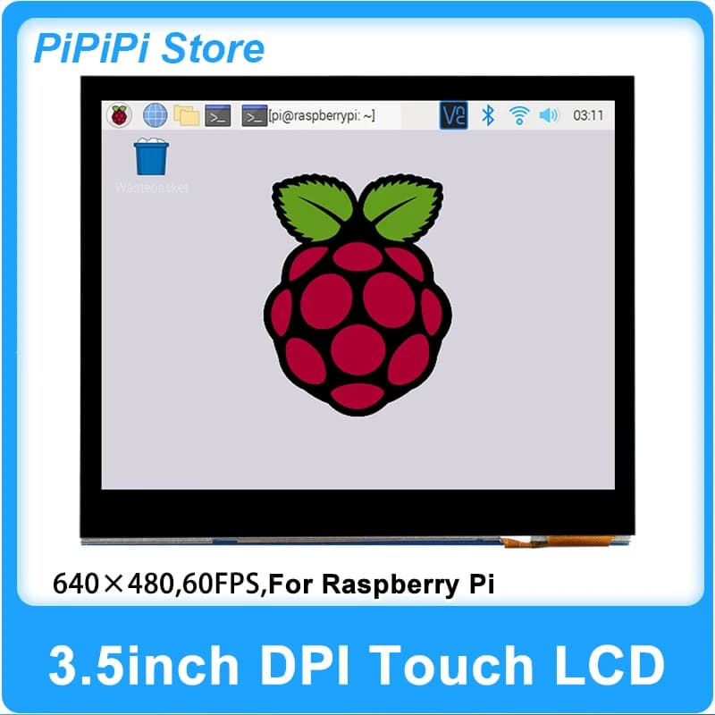Raspberry Pi 3.5 inch DPI LCD Touch Screen capacitive 640×480pixel IPS 40PIN GPIO interface For Raspberry Pi 5/4B/3B/Zero/Zero w