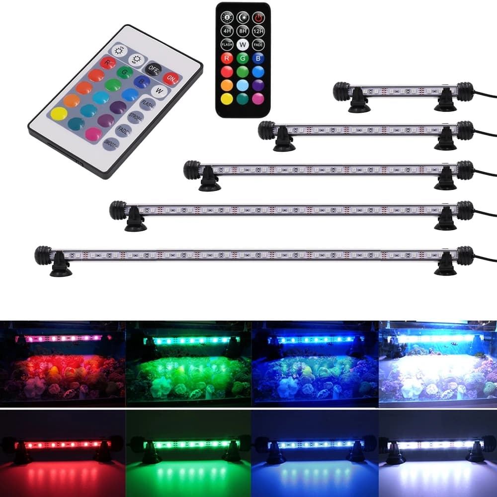 19CM 29CM 39CM 49CM 59CM Fish Tank Light Bar RGB telecomando lampada subacquea 5050SMD pianta coltiva l'illuminazione subacquea
