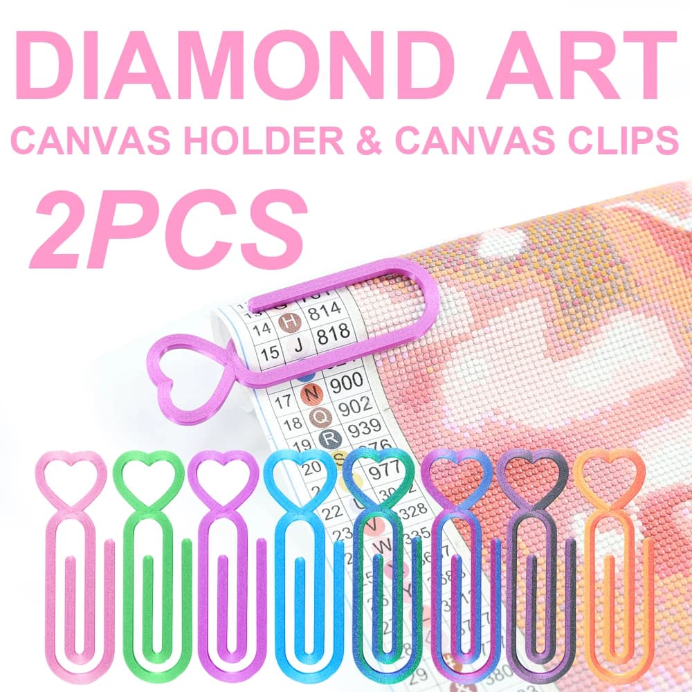 2 piece diamond painting canvas clip set - Art tools with diamonds, canvas support with diamonds for cross-point frame with diamond art