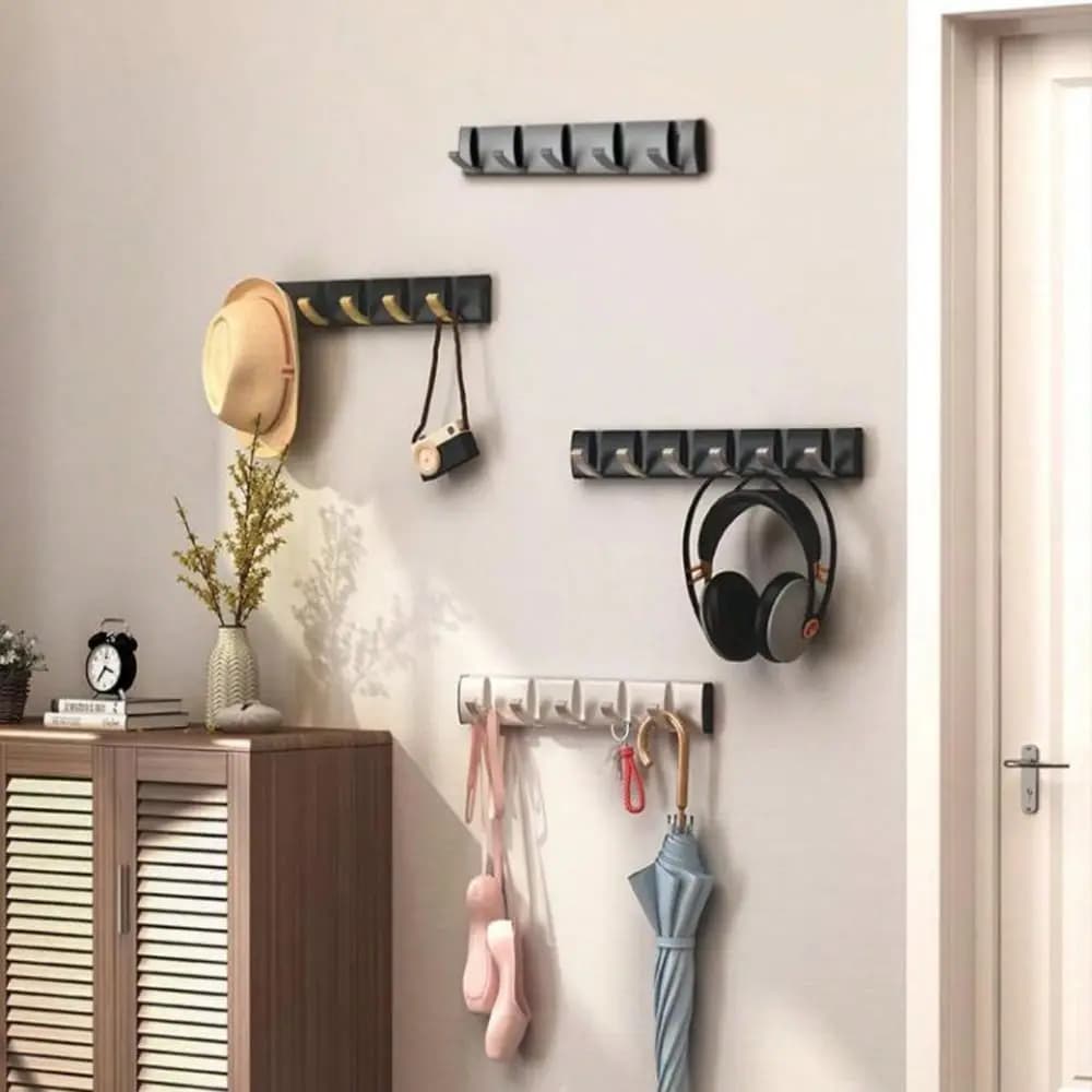 Organizzatore da parete pieghevole resistente salvaspazio multiuso per appendere cappotti, asciugamani, chiavi e oggetti in tessuto, facile da montare per bagno e porta posteriore