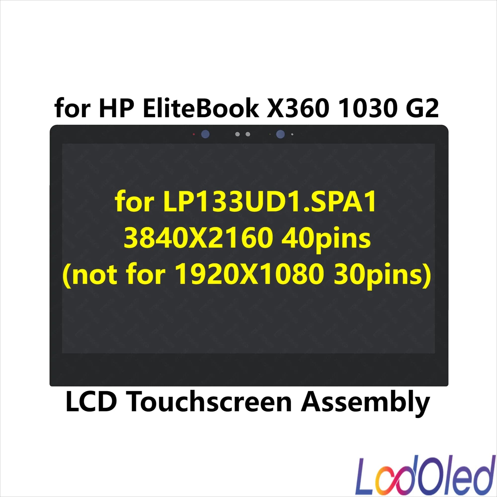 4K 13.3'' 40pins for HP EliteBook X360 1030 G2 IPS LED UHD LCD Display Panel Touchscreen Digitizer Assembly 3840X2160