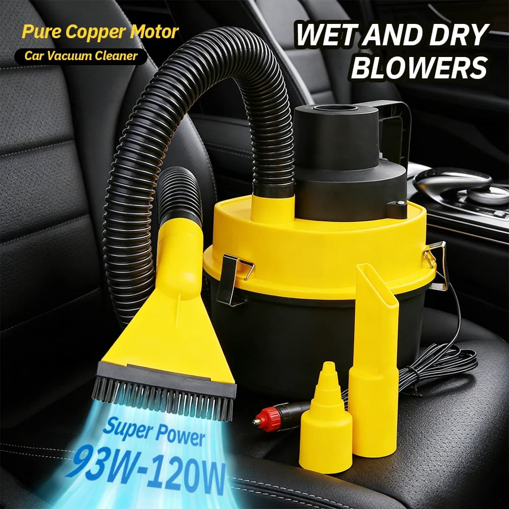 Aspirapolvere portatile per auto 12V Aspirapolvere a contenitore umido e secco Macchina per la pulizia del motore ad alta potenza per interni auto Sporco e liquidi