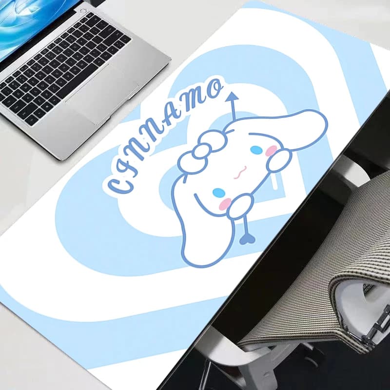 Tappetino per mouse Anime Cinnamoroll da 90x40 cm, tappetino per mouse antiscivolo per computer portatile, per giocatori di e-sport, tappetino per tastiera per computer portatile, tappetino per mouse da scrivania