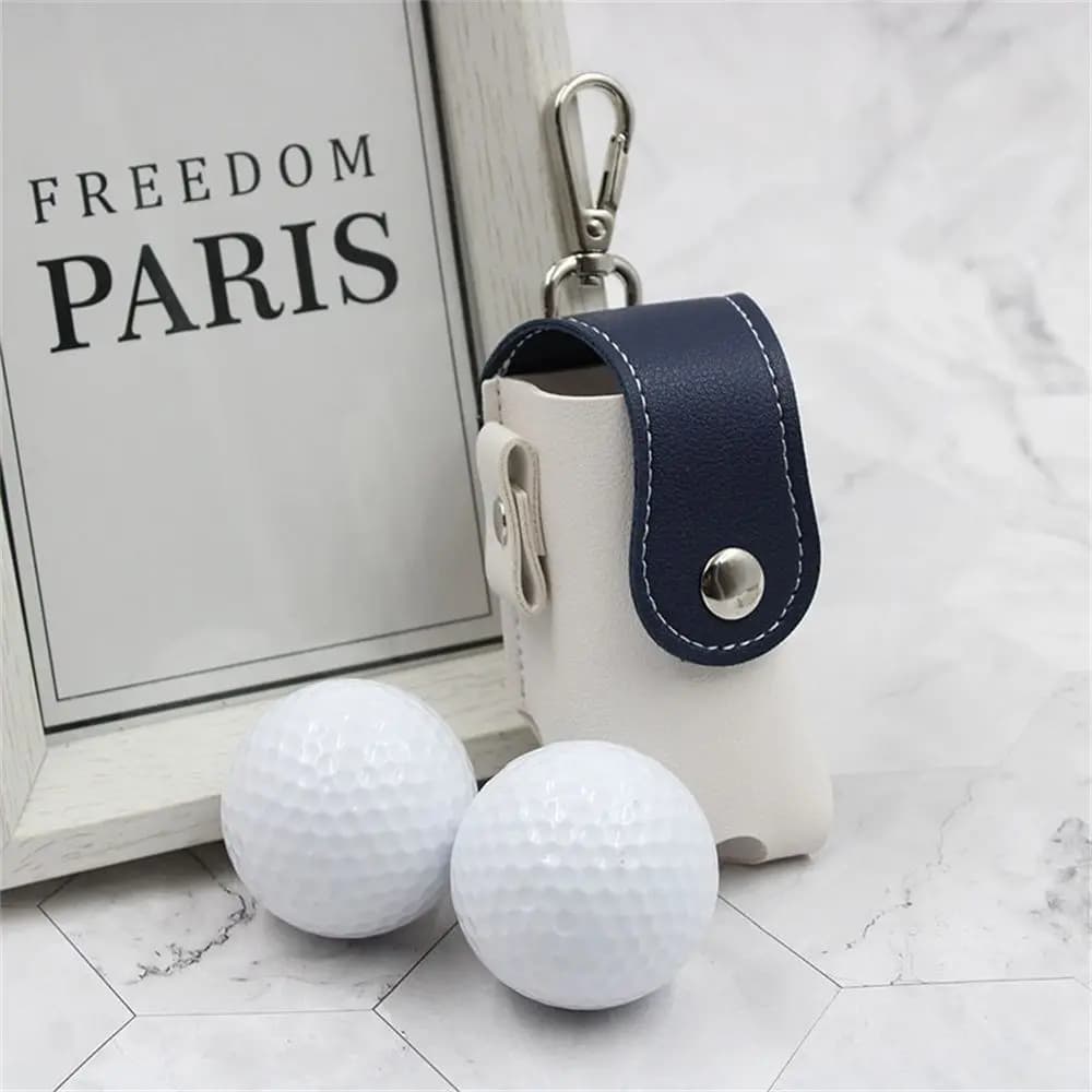Borsa da cintura per palline da minigolf in pelle PU impermeabile con clip per tee da golf e fibbia in metallo, contenitore per palline da golf