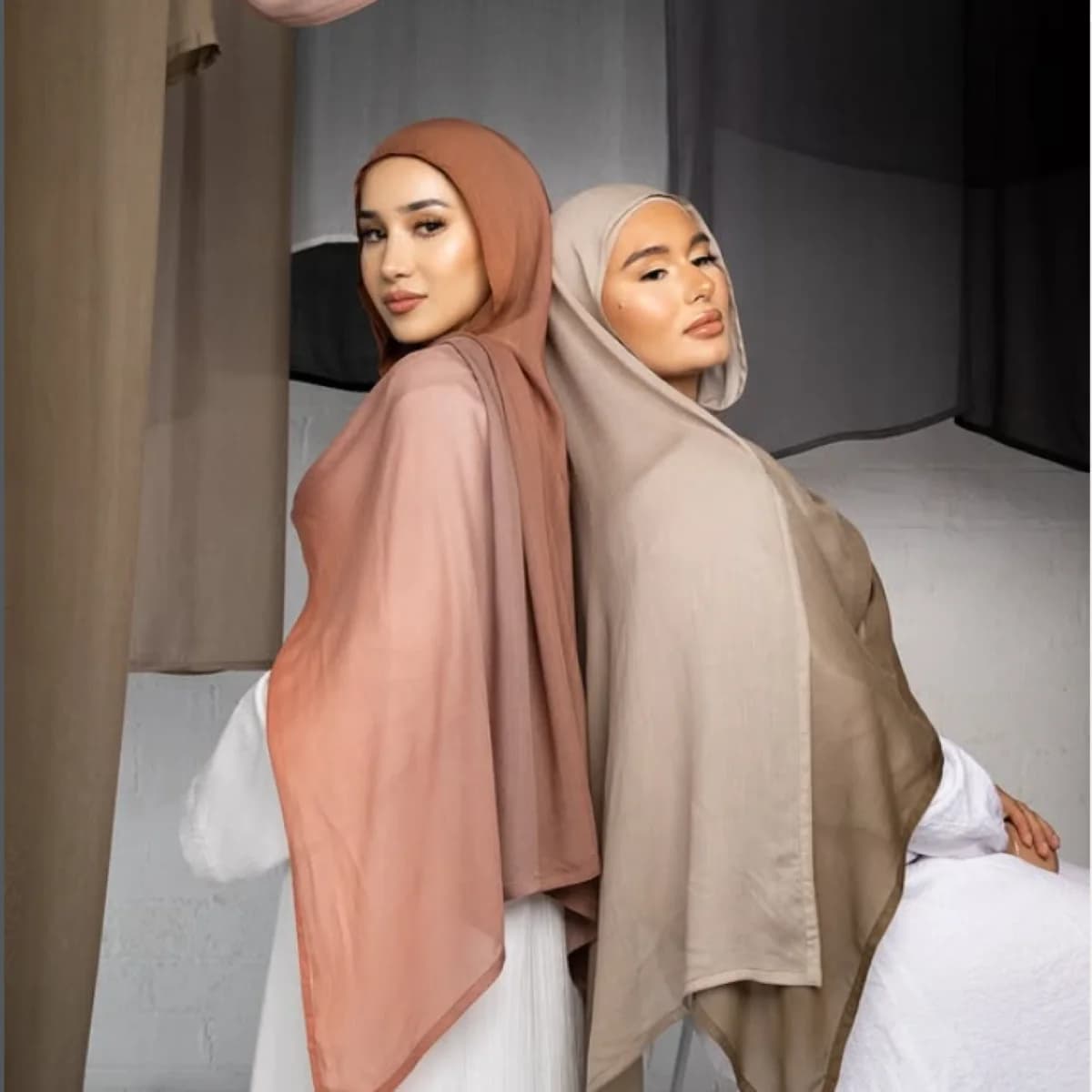 Hijab in Modal Sfumato per Donne Musulmane, Sciarpa Premium Ombre, Turbante Morbido e Alla Moda