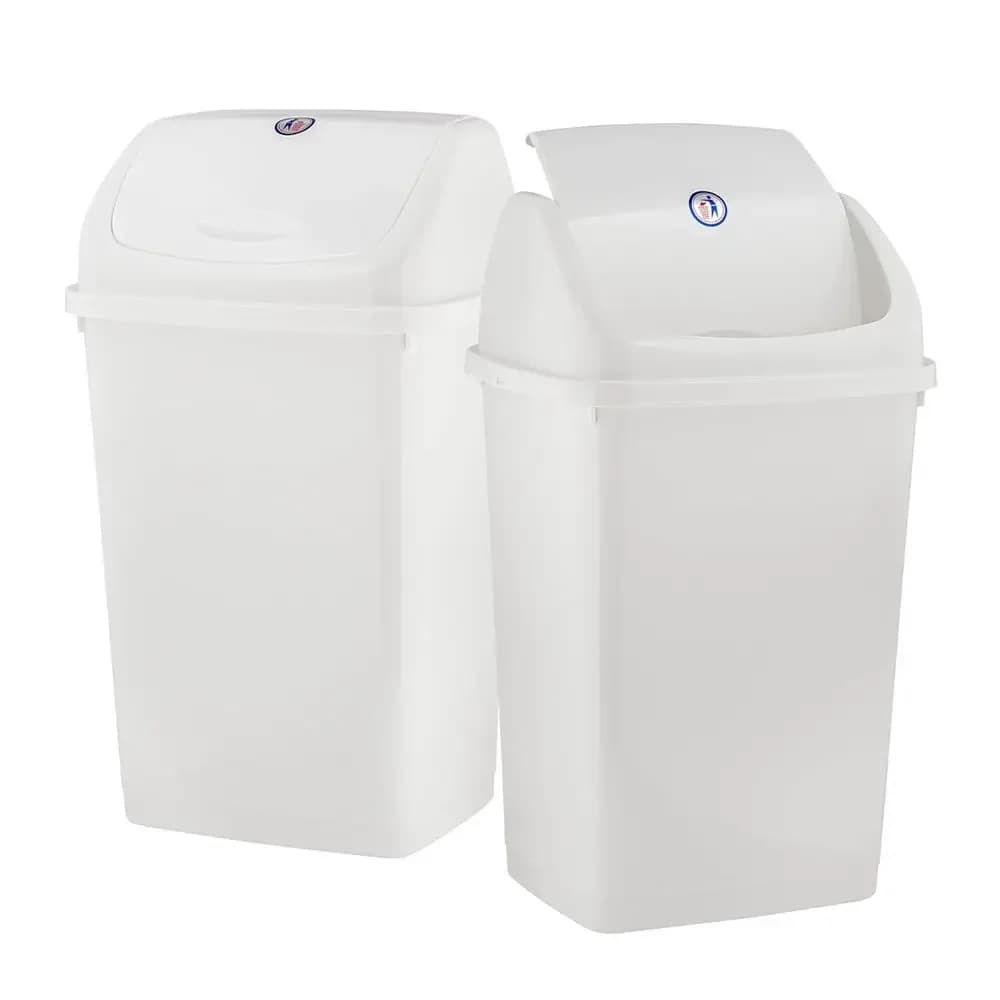 Cestino per Rifiuti con Coperchio Basculante da 13 Galloni, Bidone in Plastica per Uso Interno ed Esterno, Grande Contenitore per Riciclo da 52 Qt, Adatto per Casa, Ufficio, Giardino