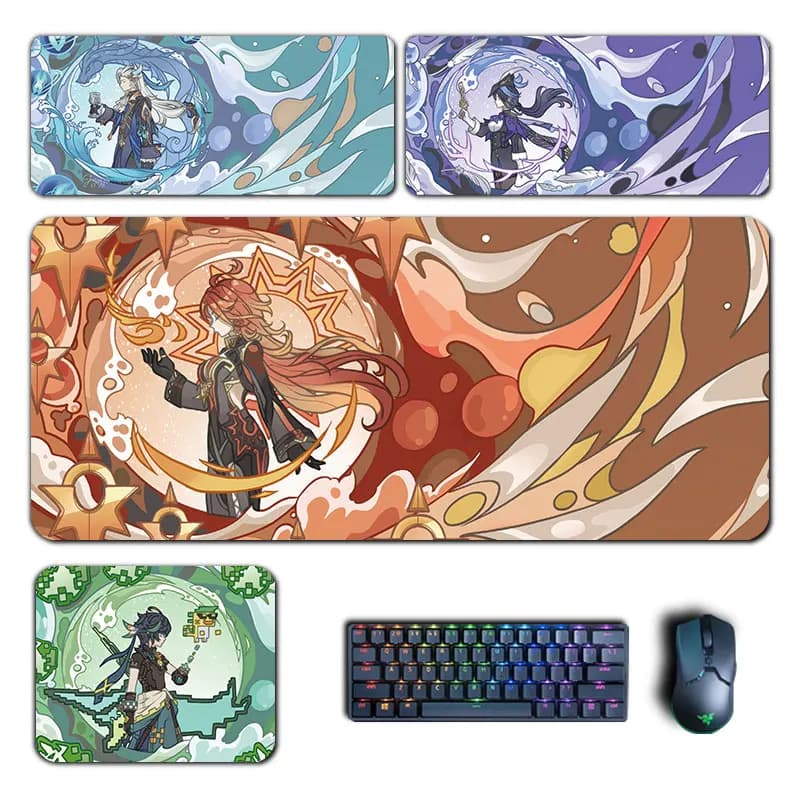 Anime Genshin Impact Mouse Pad Hu Tao Nahida Scara Raiden Mousepad Computer Manga Tastiera Pad Manga Accessori da gioco Tappetino da scrivania