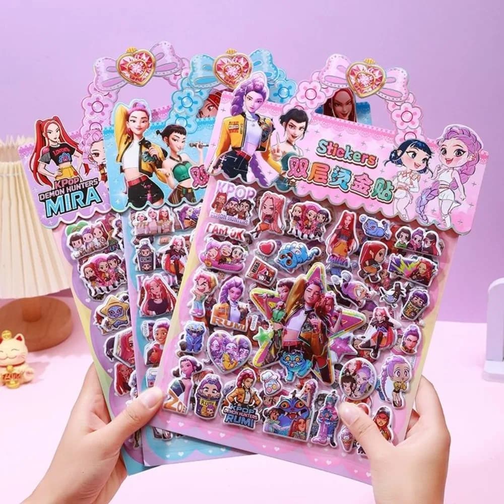 Nuovi adesivi 3D gonfiabili Kpop Witch Hunter a doppio strato, decorazioni a tema cartoni animati per bambini, per bottiglie d'acqua, valigie, scrapbook, regalo.