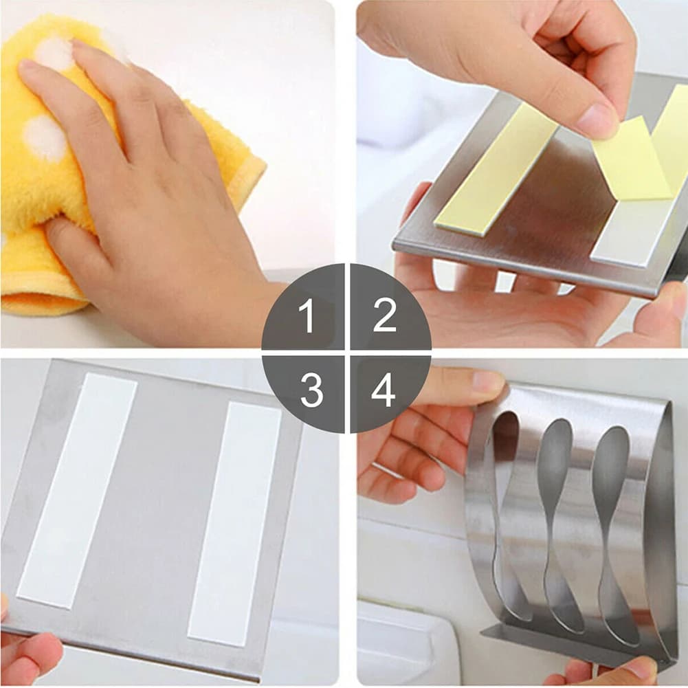 Box Holder Wall Toothbrush Holder Bathroom Home Self-adhesive Stainless Steel Two/ Three Hole Holder Convenient