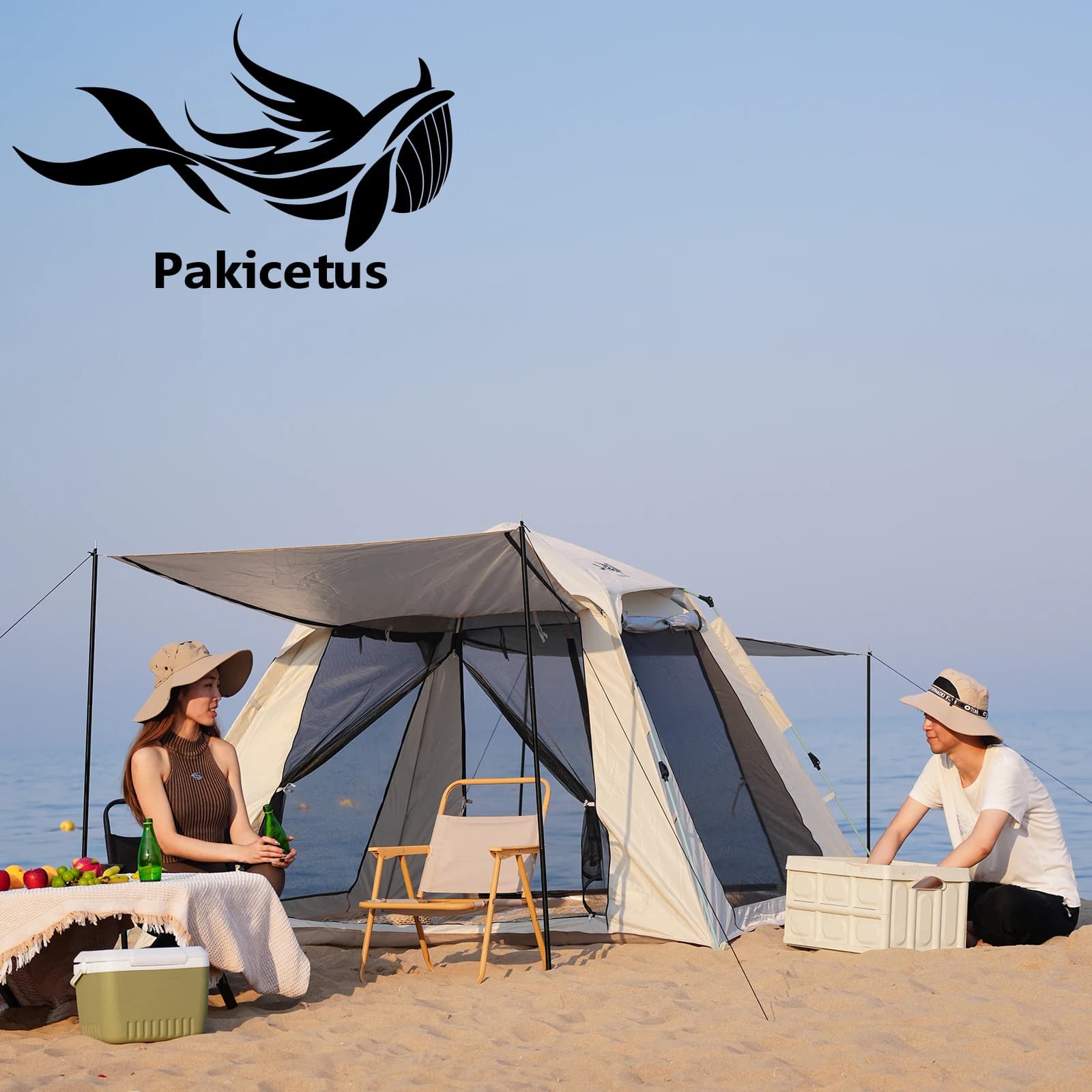 PAKICETUS Instant Pop-Up Tent 1-3 Man Auto Setup Dual Doors Lightweight Shelter with Carry Bag for Camping Backpacking