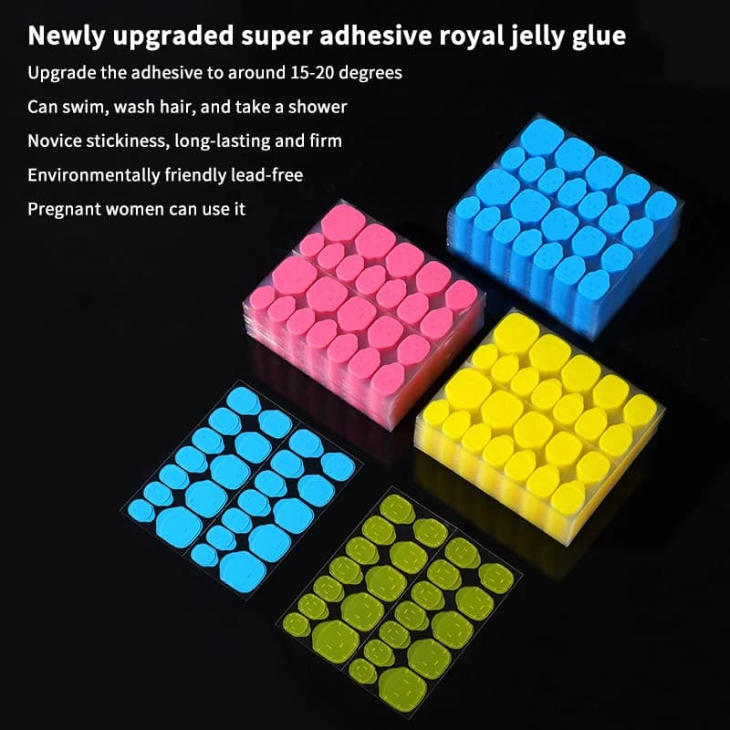 【Set da 5 Pezzi di Nastri Adesivi per Unghie Finte, Colla Colorata in Gelatina, Strumenti per Manicure Fai-da-Te, Adesivi Impermeabili per Unghie】