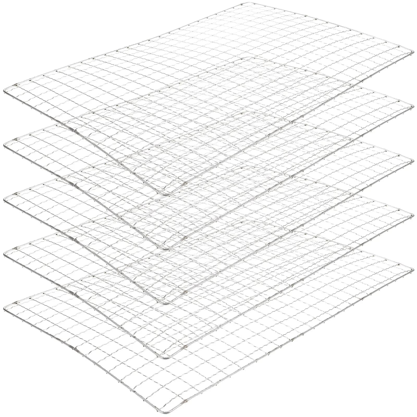 5Pcs Reusable Metal Grill Mesh Mat Non-Stick High-Temp Bbq Grilling Mat Ideal for Charcoal Grill Oven Baking Drying Barbecue