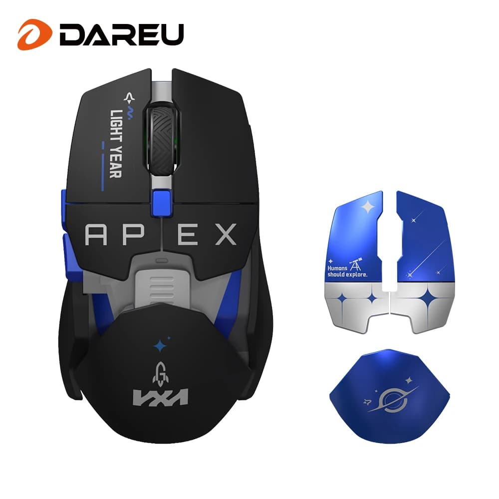 DAREU Ultra 07,Tri-Mode Modular Gaming Mouse with Adjustable Rear Shell,Dual 8000Hz,42K DPI AIM-750 Optical Sensor for FPS Gamer