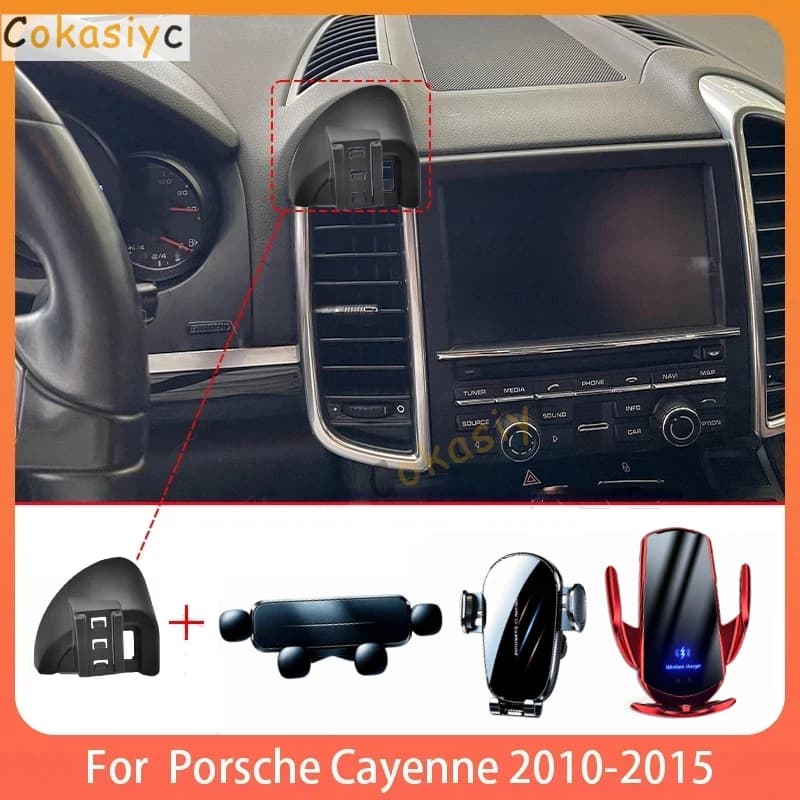 Phone Holde Car For Porsche Cayenne 2010-2015 Mobile Support Special Fixed Bracket Base Wireless Charging Stand Interior