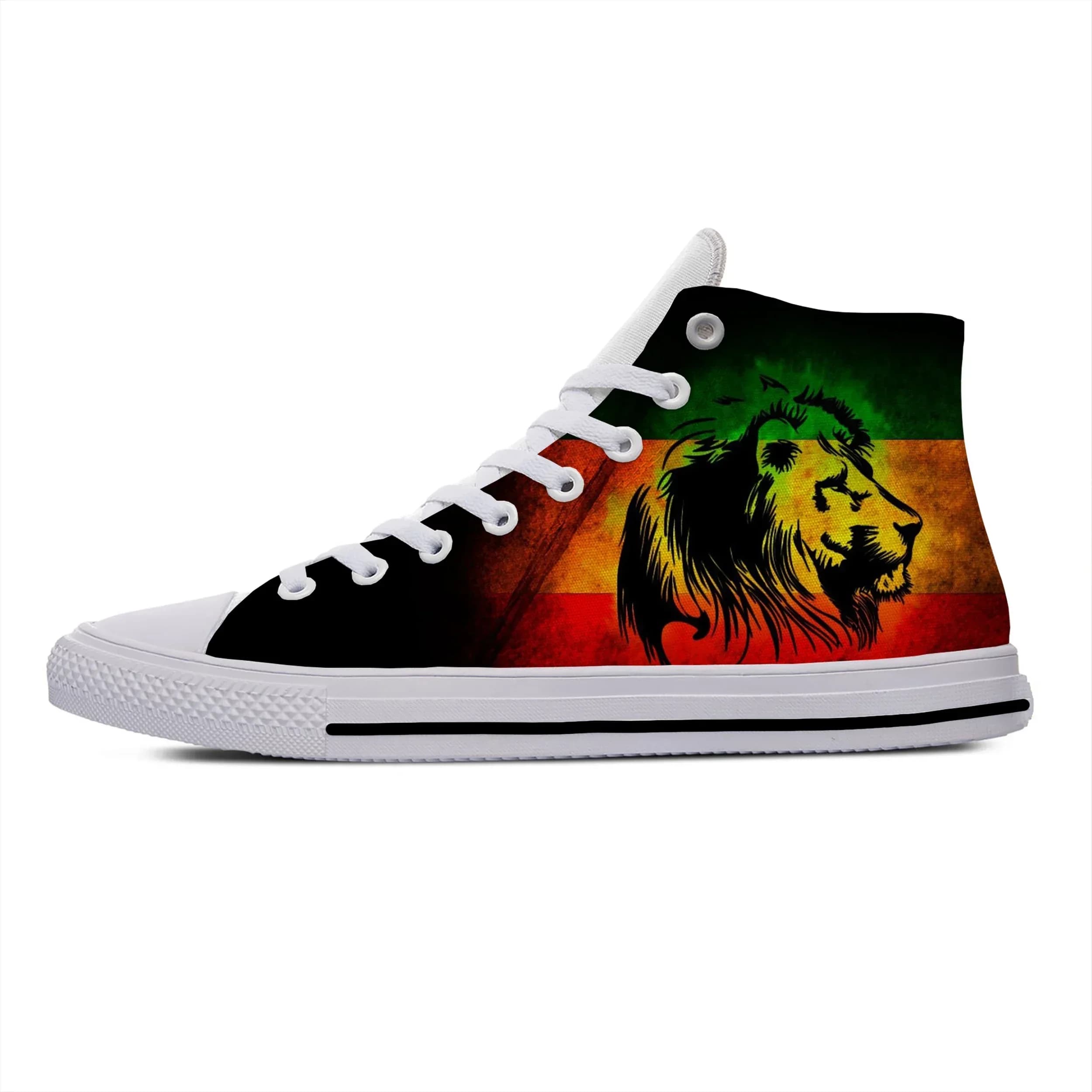 Scarpe Casual Reggae Rasta con Motivo Foglia di Marijuana, Sneakers Leggere Unisex Stile Rastafari Giamaicano, Scarpe Classiche da Skate