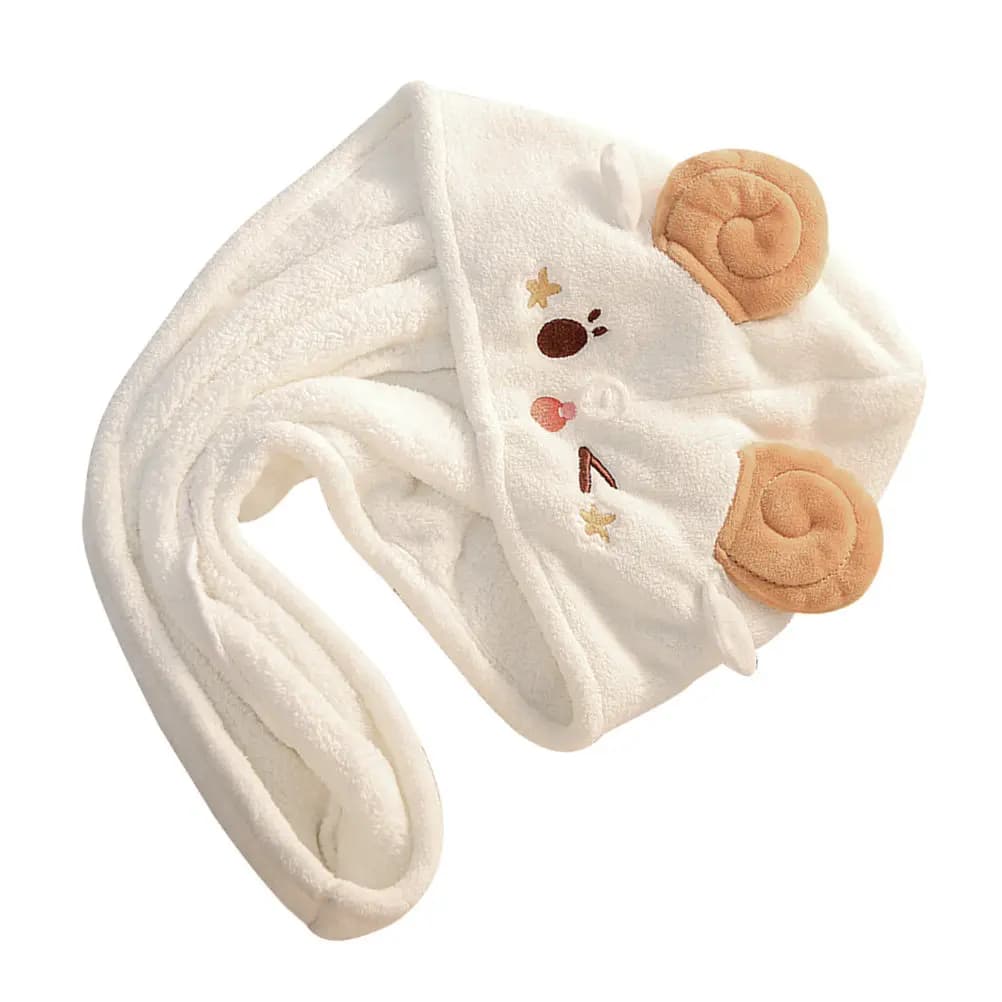 Turbante in pile corallo per asciugatura rapida dei capelli, morbido e assorbente, ideale per yoga e trucco