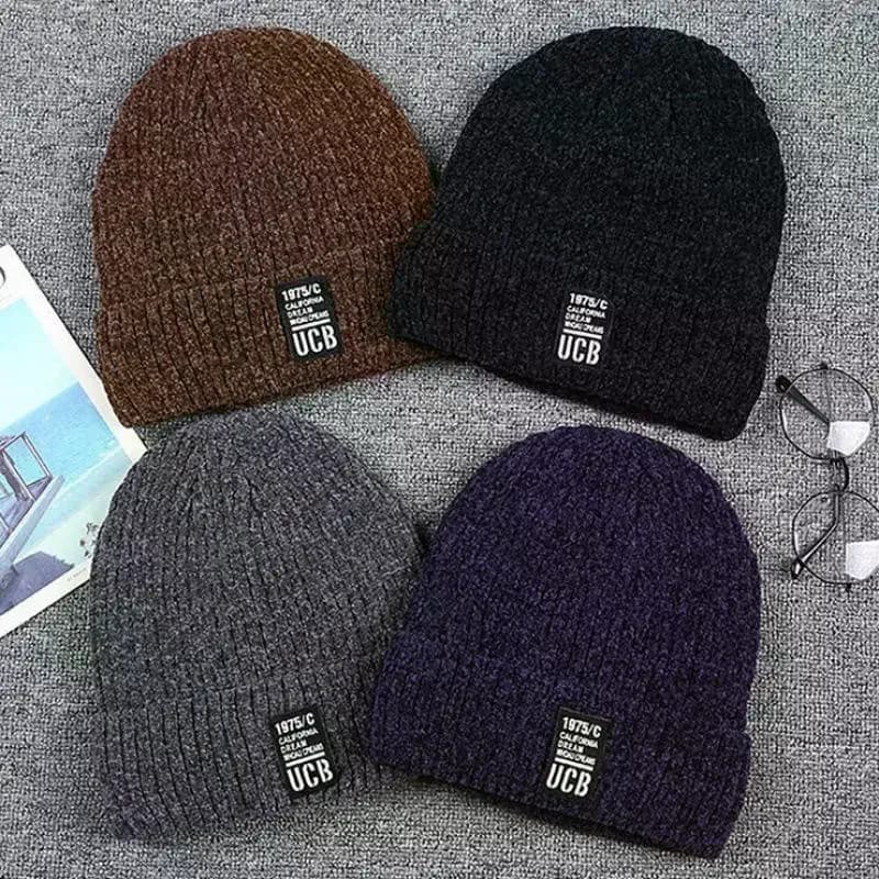 Elastic Women Man Autumn Winter Ski Plus Cashmere Knitted Hats Thicken Winter Beanies Hip Hop Hat Skullcaps