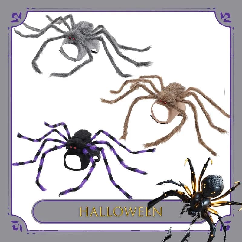 BHalloween Spider Costume per animali domestici Divertente cane Gatto Vestito Anime Comic Con cane Gatto Costume da ragno di Halloween Fantasma Festival Cani di grandi dimensioni