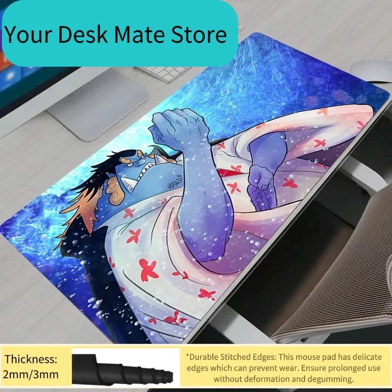 Tappetino per mouse da gioco One Piece Jinbe Cool Gamer Home Computer HD Mousepad XXL Tappetino per tastiera Tappetino per mouse da ufficio antiscivolo