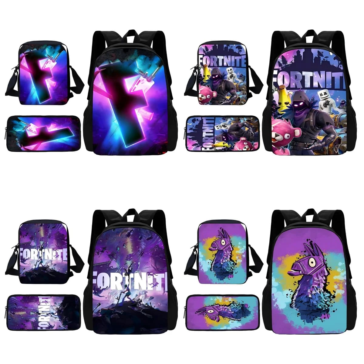 New Hot Game FortniteS Child School Backpack With Shoulder Bag Pencil Bags School Bags for Boys Girls Best Gift