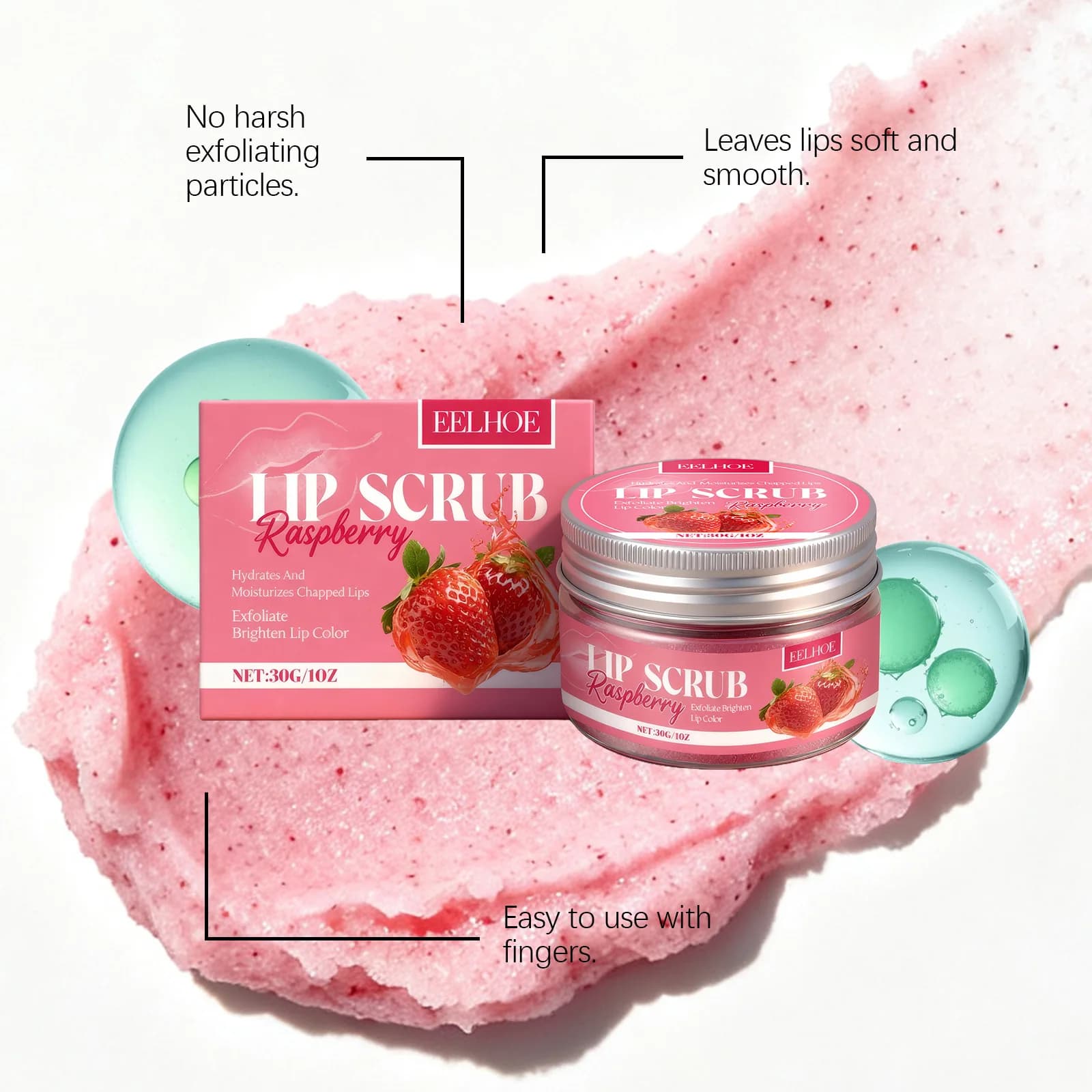 Scrub Lip with Strawberry Eelhoe, Long-Term Hydrating Cream, Daily Care, Cosmetic for Labbra Scure, Scrub Nutrition