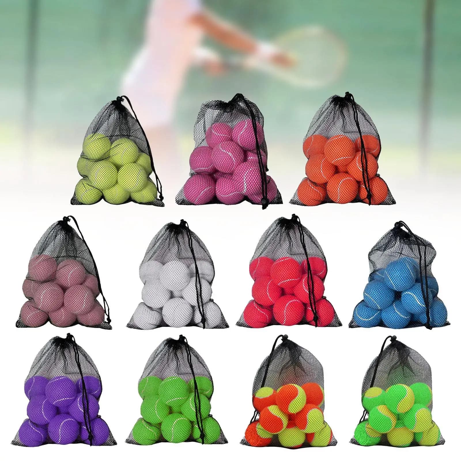 Palline da tennis da 12 pezzi con custodia con coulisse Palline da allenamento per il tennis