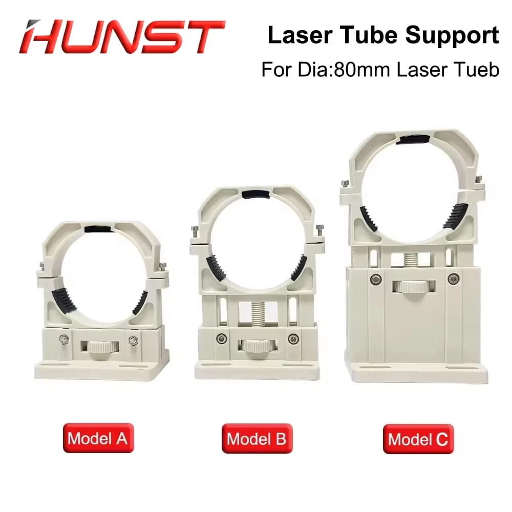 Supporto per Tubo Laser CO2 Hunst, Montaggio Flessibile in Plastica Diametro 80mm per Macchine da Taglio e Incisione Laser 75-180W
