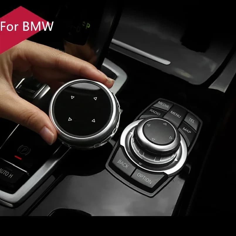 Auto Multimedia Bottoni Copertura Adesivi Manopola di Copertura Per BMW 1 3 5 Serie X3 X5 X6 F30 F10 F25 E71 E84 E90 E70 E60 F20 E91 E92 E93