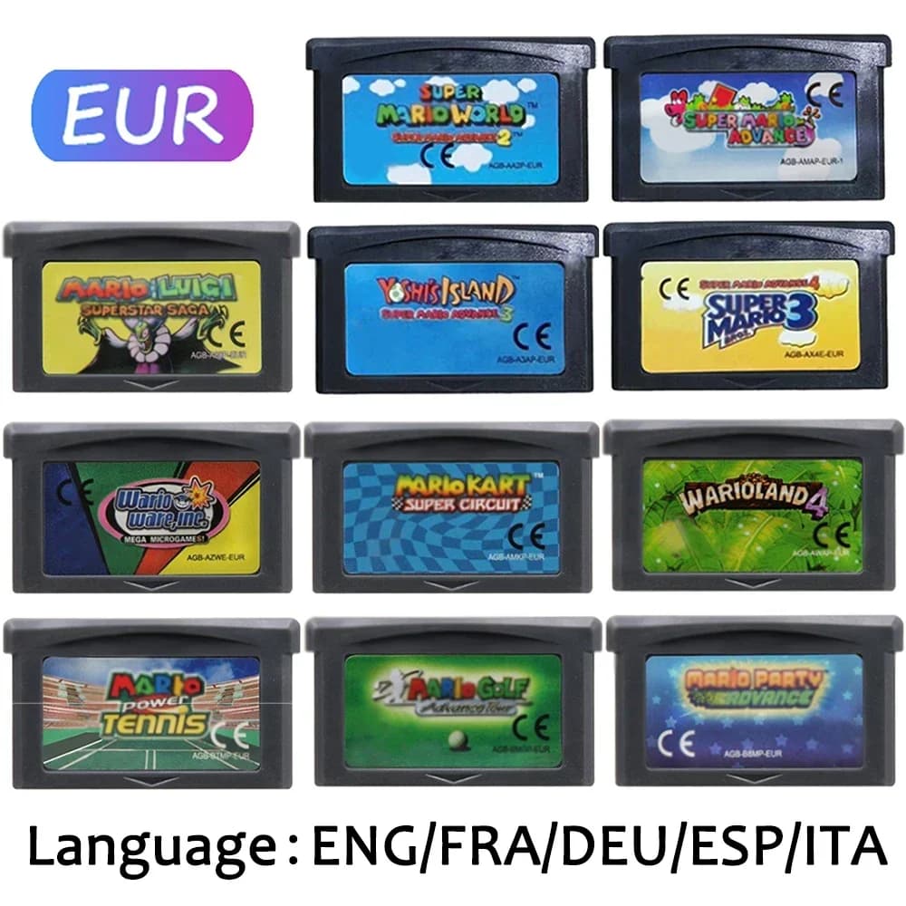 Cartuccia di gioco GBA versione EUR Serie di schede per console per videogiochi a 32 bit Super Wario Land4
