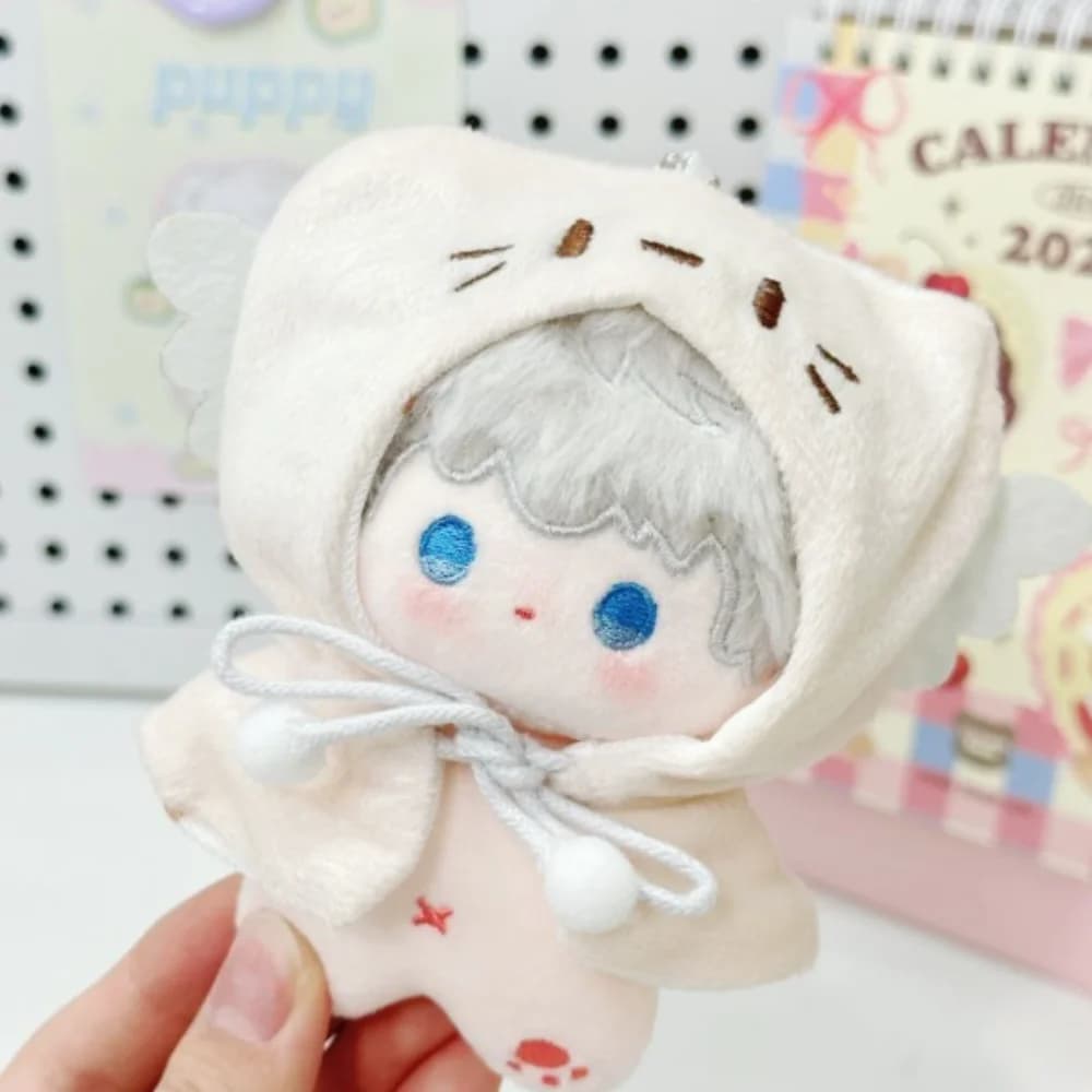 Abbigliamento fai da te Mantello per gattino 10 cm Vestiti in cotone Sciarpa Vestiti per cartoni animati Vestito adorabile e carino Set regalo per bambini