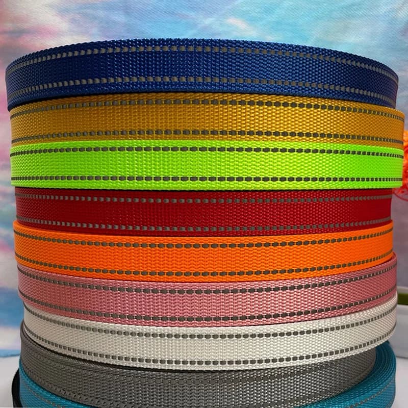 50 metri 15mm tessitura riflettente poliestere spessore 1mm per collare per animali domestici zaino cintura accessori fai da te 14 colori
