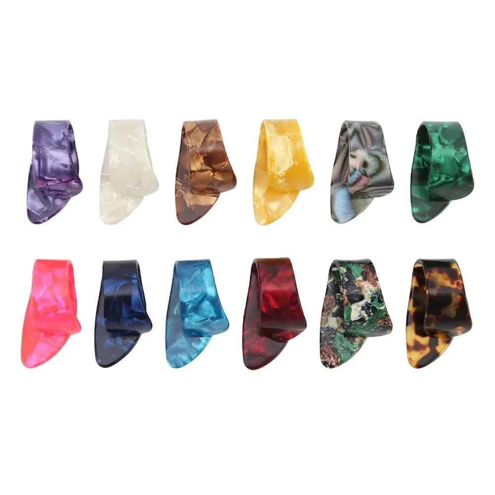 Set di 12 Plettri per Chitarra in Celluloide ​ Colorato ​ Forma Piatta ​ ​ Plettri piatti per chitarra ​ ​ Accessori per Strumenti Musicali ​