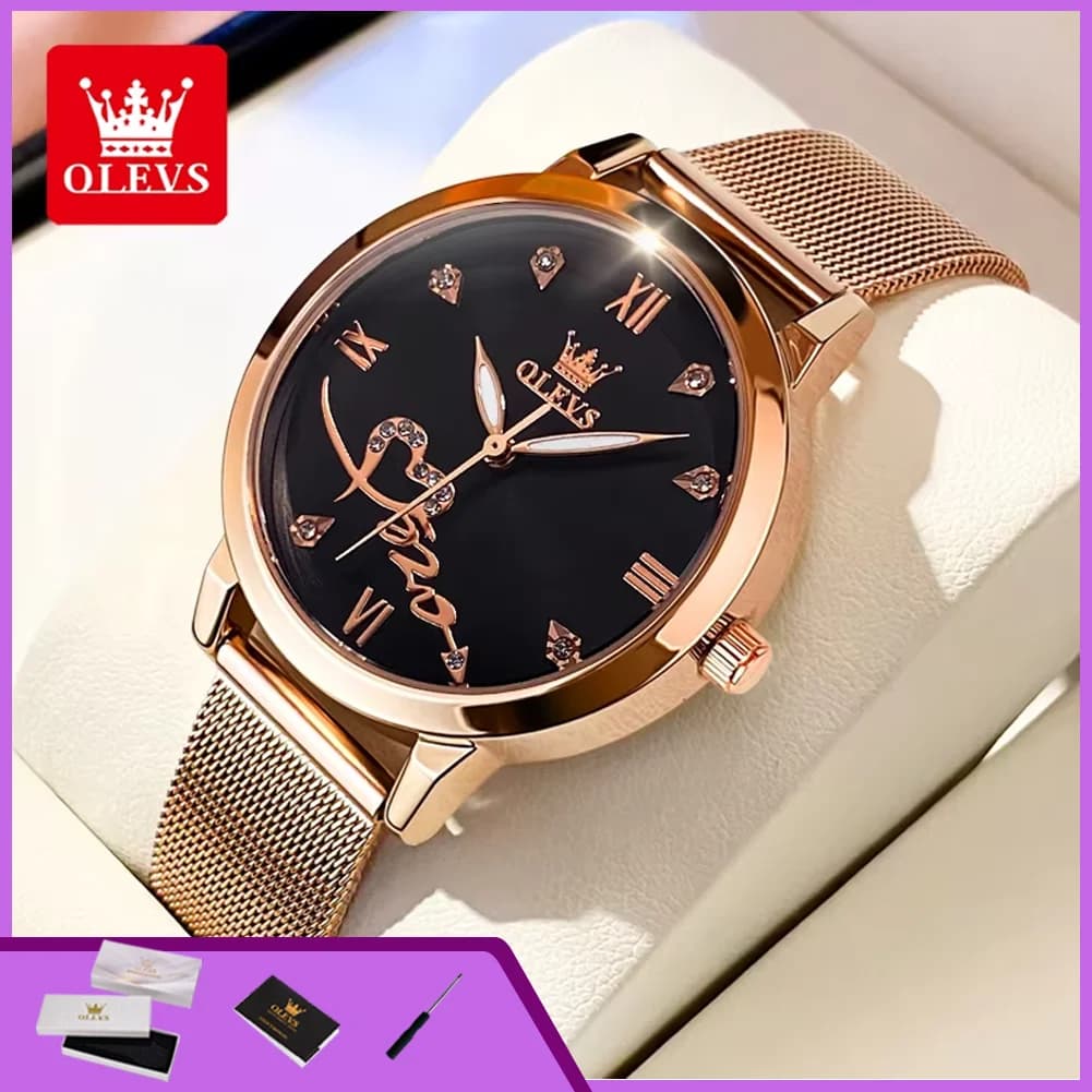OLEVS 5530 Elegant Women's Watches With Rose Gold Maid Strap, Heart Design, Waterproof, Luminous, Quartz
