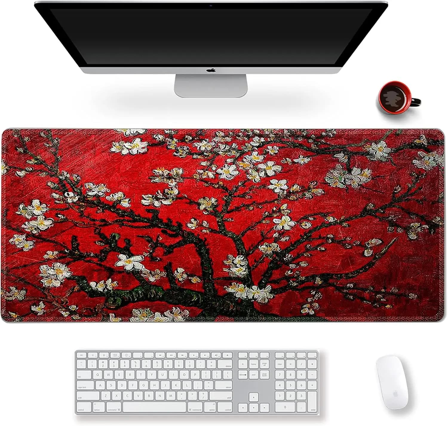 Large Gaming Mouse Pad XXL Extended Keyboard Mat Desk pad Mousepad Desk Decor Writing Pad Non-Slip Base Work Game Office Home
