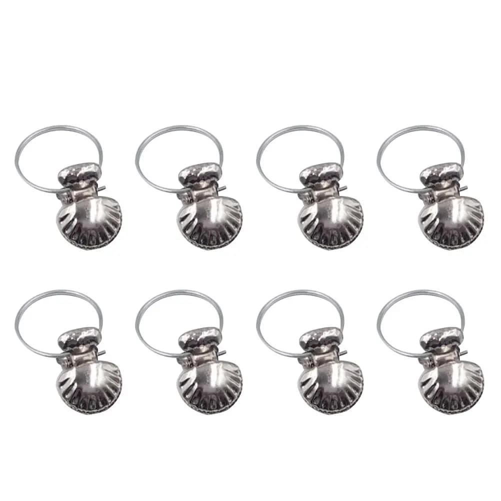 8 Pezzi Morsetti per Tende Premium Neri Elettroplaccati per Drappeggi, Abiti e Aste Doccia, Adattamento Universale Diametro Interno 38mm, Lisci