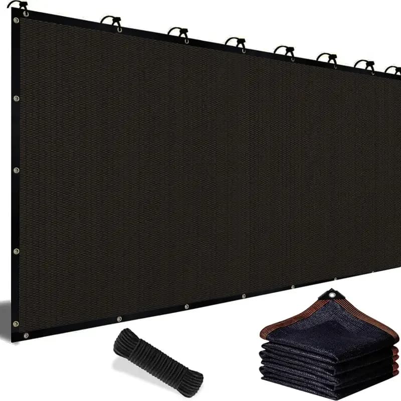 Schermo Privacy per Esterni, Recinzione per Balcone, Telo Ombreggiante Resistente con Corde, Copertura in Rete Anti-UV per Patio, Ringhiera, Giardino, Nero