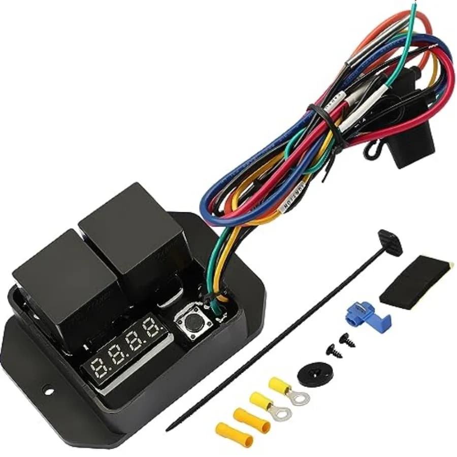 Controller Digitale per Ventole di Radiatori con Range di Temperatura Regolabile 12V e 24V, Kit Interruttore Termico Elettrico Digitale