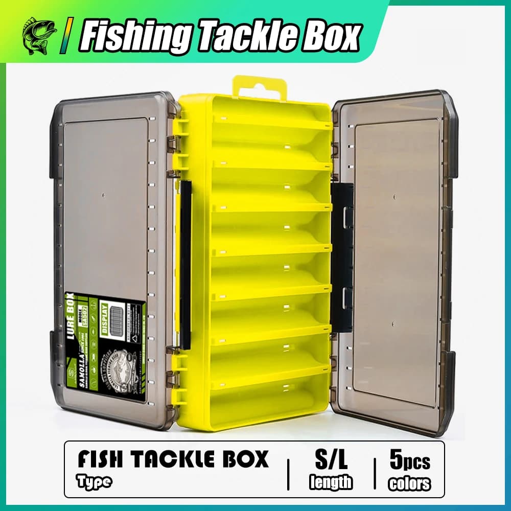 Fishing Tackle Box S/L Compartments Fishing Accessories Lure Hook Storage Case Double Sided Fishing Tool Organizer Boxes