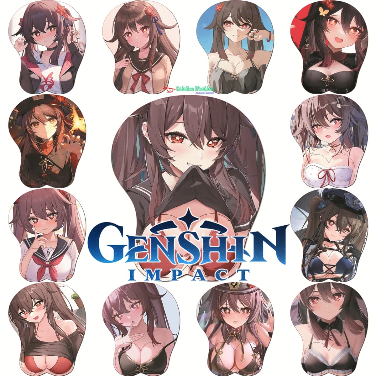 Hutao 3D Mousepad Genshin Impact Gioco Mano Poggiapolsi Mouse Pad Silicone Oppai Seno Sexy Morbido Mouse Zerbino Ufficio Lavoro Regalo