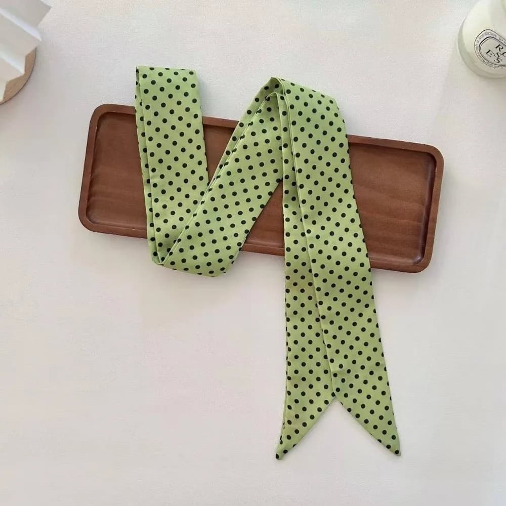Vintage Versatile Polka Dot Scarf Korean Version Streetwear Style Long Scarf Bag Wrap Ribbon for Women