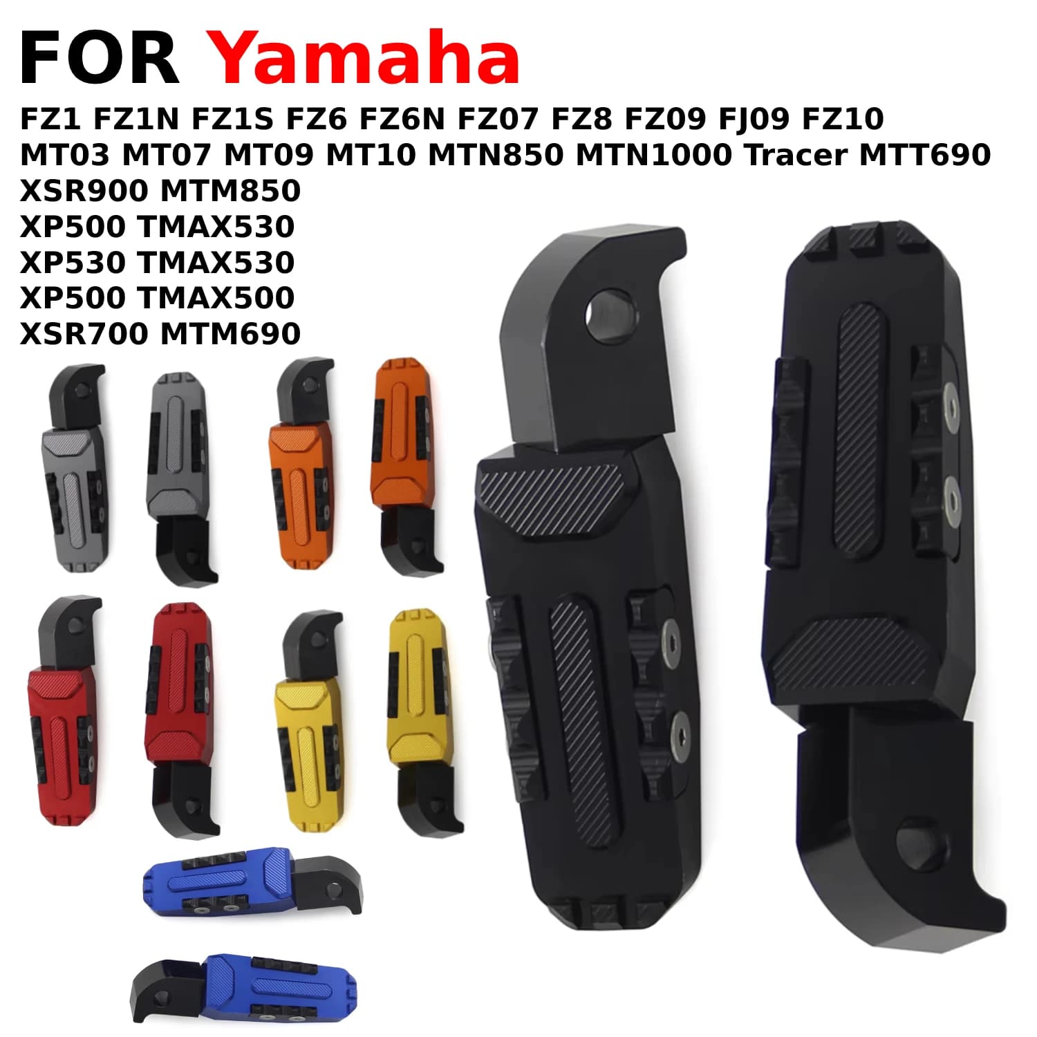 Pedale posteriore Peg Poggiapiedi Per Yamaha MT-09 MTN850 MT09 Tracer MT07 MTT690 XSR900 MTM850 XP500 TMAX530 XP500 TMAX500 FZ1 FZ1N FZ1S