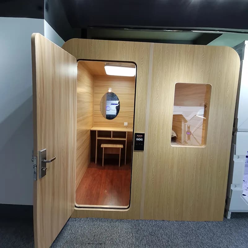 Capsula Spaziale in Legno, Letto a Capsula, Attrezzatura Alberghiera, Letto Verticale Intelligente per Dormire, Cabina Verticale Umana